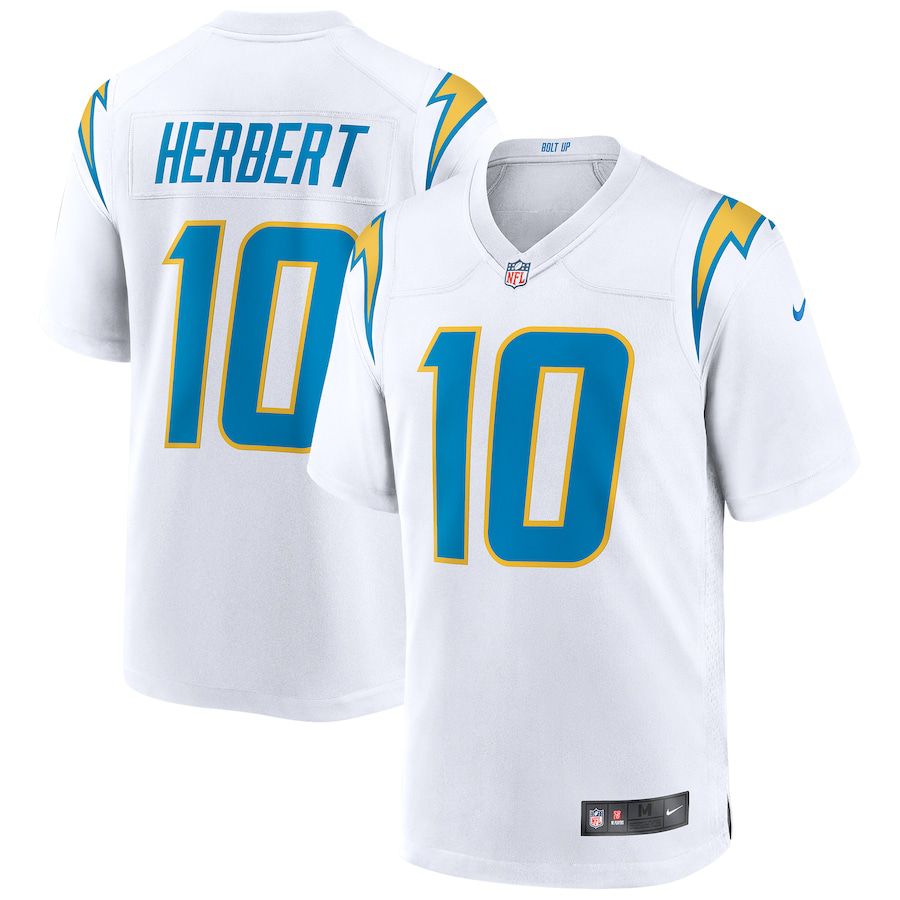 Cheap Men Los Angeles Chargers 10 Justin Herbert Nike White Game NFL Jersey